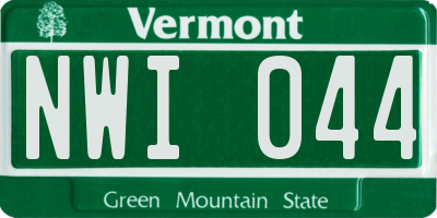 VT license plate NWI044