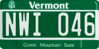 VT license plate NWI046