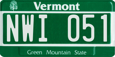 VT license plate NWI051