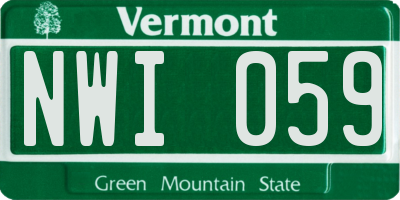 VT license plate NWI059