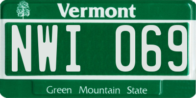 VT license plate NWI069