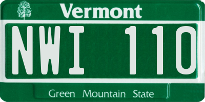 VT license plate NWI110