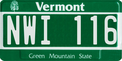 VT license plate NWI116