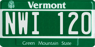 VT license plate NWI120