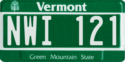VT license plate NWI121