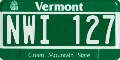 VT license plate NWI127