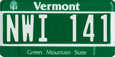 VT license plate NWI141