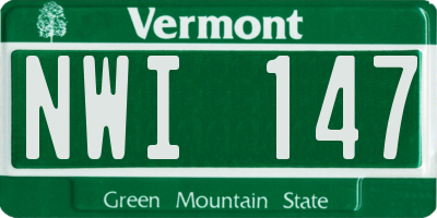 VT license plate NWI147