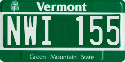 VT license plate NWI155