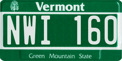 VT license plate NWI160