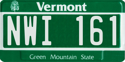 VT license plate NWI161