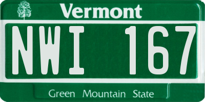 VT license plate NWI167