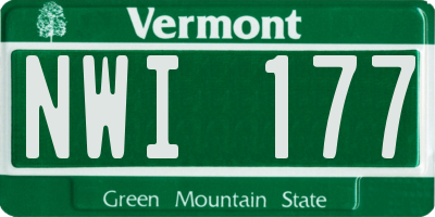 VT license plate NWI177