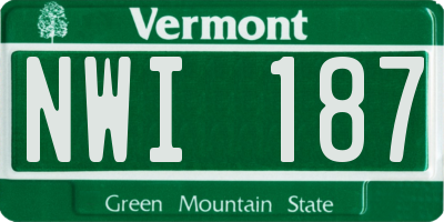 VT license plate NWI187