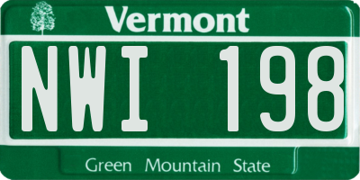 VT license plate NWI198