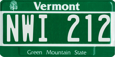 VT license plate NWI212