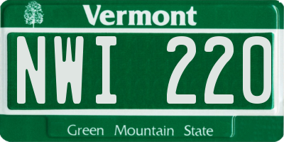 VT license plate NWI220