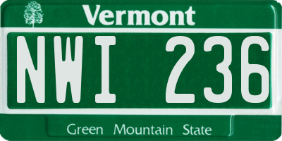 VT license plate NWI236