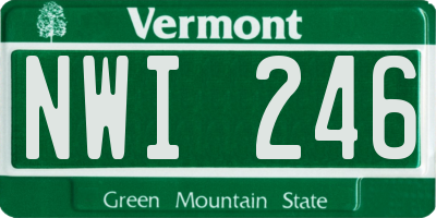 VT license plate NWI246