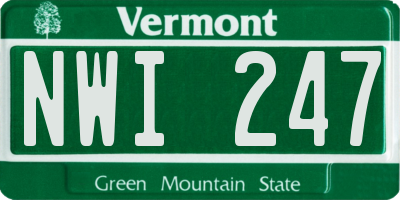 VT license plate NWI247