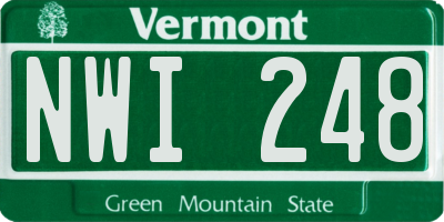 VT license plate NWI248