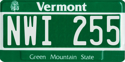 VT license plate NWI255