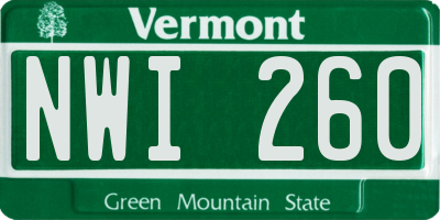 VT license plate NWI260
