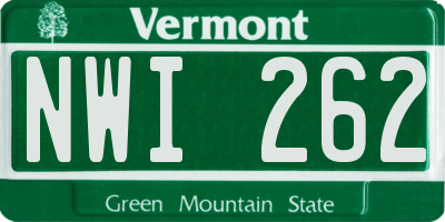 VT license plate NWI262