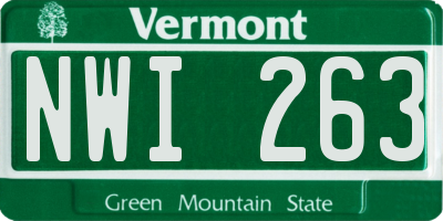 VT license plate NWI263
