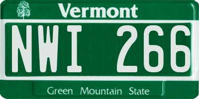 VT license plate NWI266