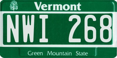 VT license plate NWI268