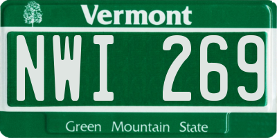 VT license plate NWI269