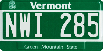 VT license plate NWI285