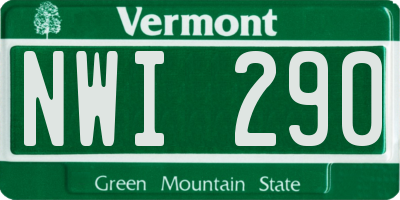 VT license plate NWI290