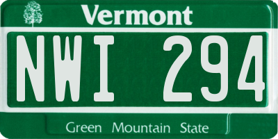 VT license plate NWI294