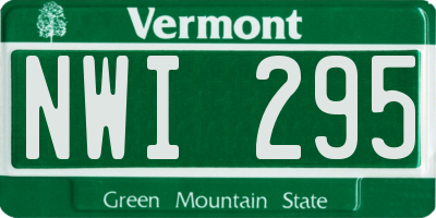 VT license plate NWI295