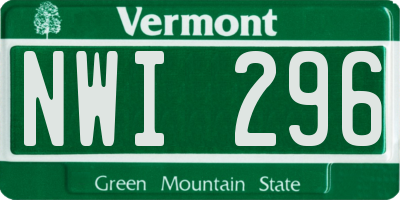 VT license plate NWI296