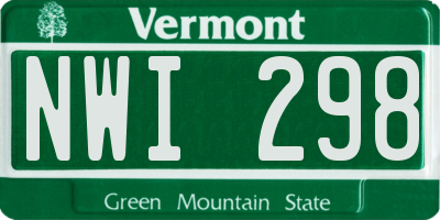 VT license plate NWI298