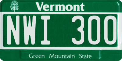 VT license plate NWI300
