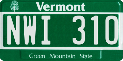 VT license plate NWI310