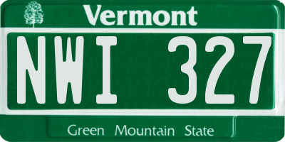 VT license plate NWI327