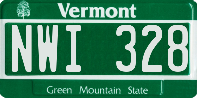 VT license plate NWI328