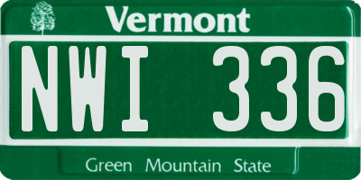 VT license plate NWI336