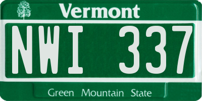 VT license plate NWI337