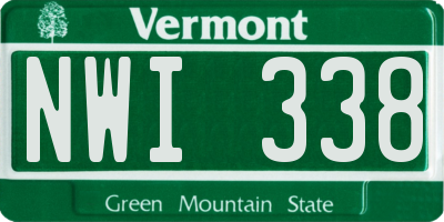 VT license plate NWI338