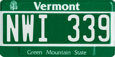 VT license plate NWI339