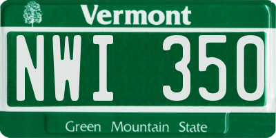 VT license plate NWI350