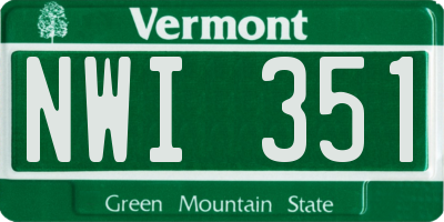 VT license plate NWI351