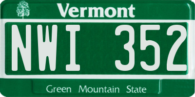 VT license plate NWI352