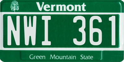 VT license plate NWI361